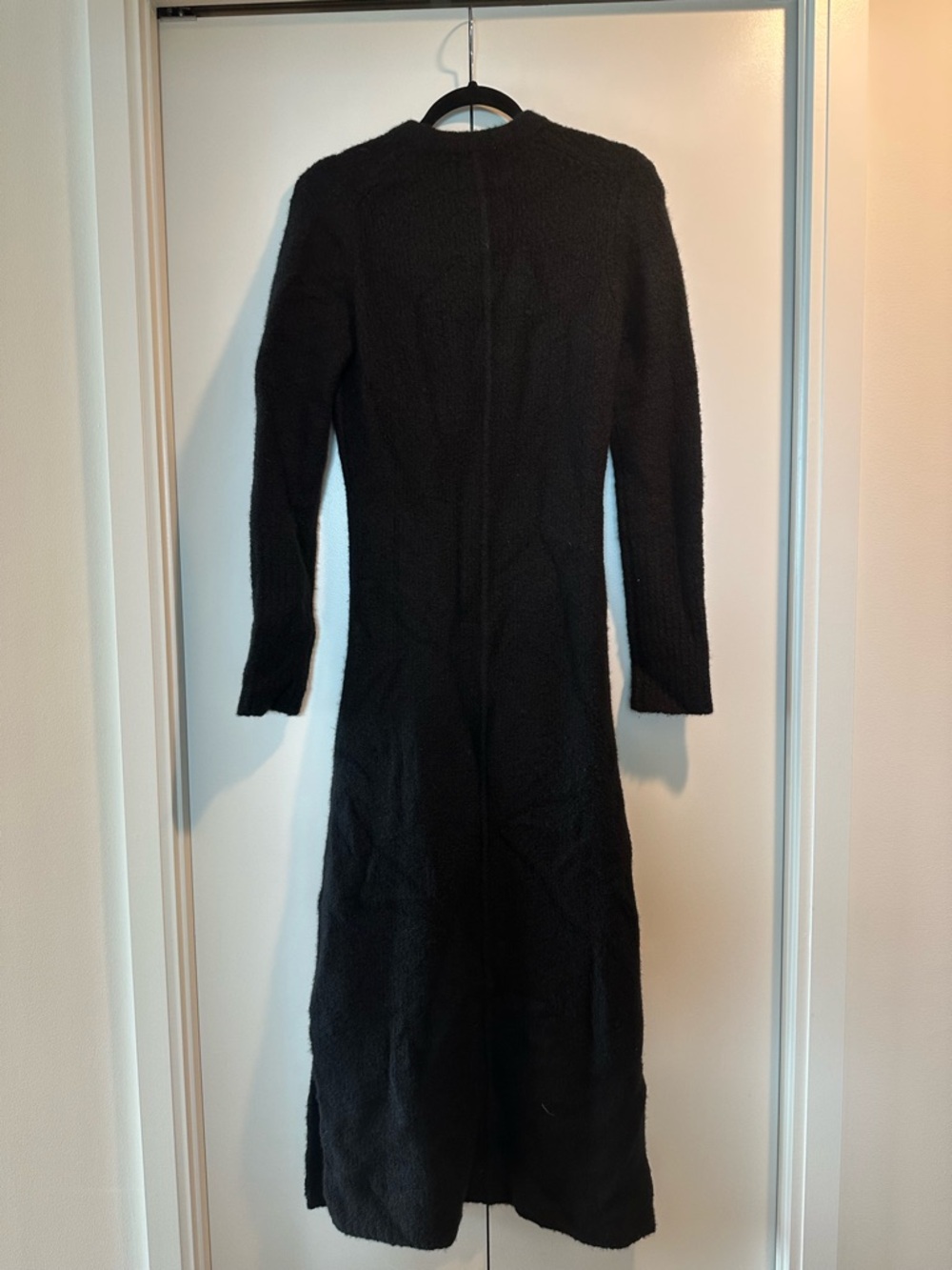 Loulou Studio Bisha Cashmere Long Sleeve Black Knit Maxi Dress with Side Slits - Picture 5 of 6